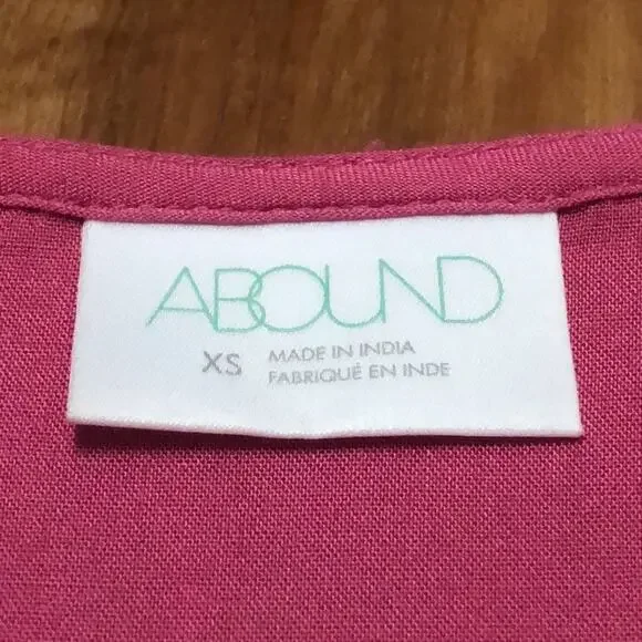 Abound Pink Ruffle Sleeve Peplum Hemline Blouse Size XS - Picture 7 of 7